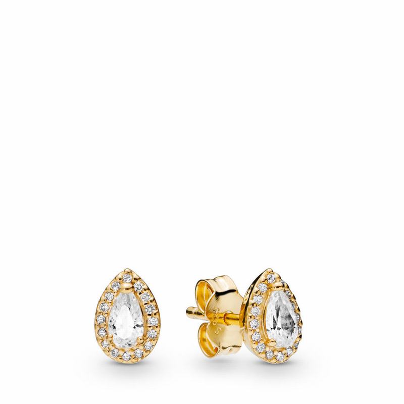 Pandora Australia Shine™ Radiant Teardrop Stud Earrings - 18ct Gold Plated | DVQOFX984